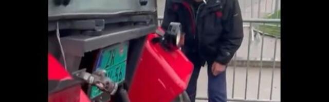 Došao po traktor ispred Pionirskog parka, pa naleteo na građane... (VIDEO)