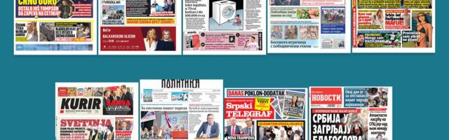 NASLOVNE STRANE SUTRAŠNJIH NOVINA: Prelistavanje štampe za nedelju, 7. jun 2026. godine