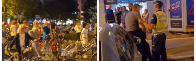 Vozač pokušao da probije bici blokadu kod Futoške pijace, posle nekog vremena priveden (VIDEO)