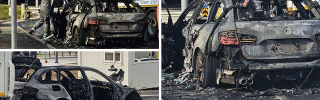 Ostala samo olupina: Pogledajte posledice požara na parkingu Aerodroma "Nikola Tesla"