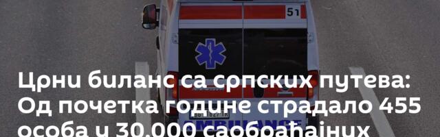 Црни биланс са српских путева: Од почетка године страдало 455 особа у 30.000 саобраћајних несрећа