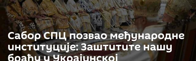 Сабор СПЦ позвао међународне институције: Заштитите нашу браћу у Украјинској православној цркви