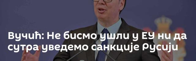 Вучић: Не бисмо ушли у ЕУ ни да сутра уведемо санкције Русији