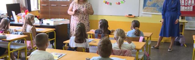 Serbian school children going to school every other day