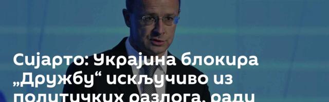Сијарто: Украјина блокира „Дружбу“ искључиво из политичких разлога, ради мешања у изборе