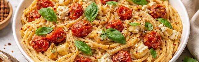 Kremasta testenina sa pečenim paradajzom i belim lukom: Jednostavan ručak iz rerne