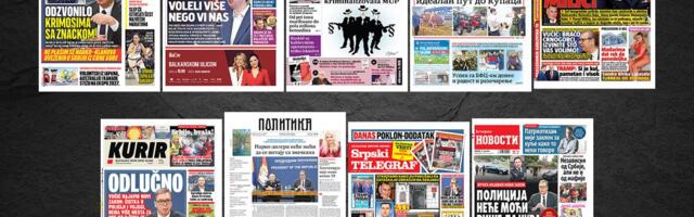 NASLOVNE STRANE SUTRAŠNJIH NOVINA: Prelistavanje štampe za nedelju, 17. maj 2026. godine