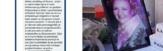 "Sram te bilo, sudiće ti građani Kraljeva": Pismo majke preminule doktorke direktoru bolnice