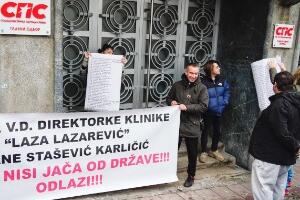 Синдикати клинике Лаза Лазаревић траже од СПС-а смену директорке те установе