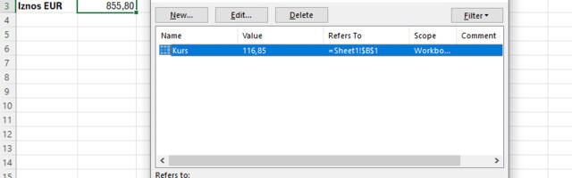 Imena Excel ćelija