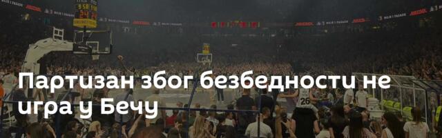 Партизан због безбедности не игра у Бечу