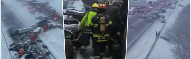 LEDENO DOBA U AMERICI: Snežna mećava okovala niz gradova, otkazano hiljadu letova, masovni lančani sudar vozila u Indijani! (VIDEO)