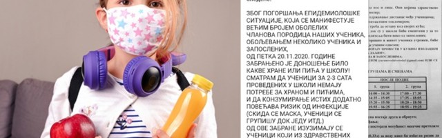 "MOGU DA IZDRŽE DVA SATA" Direktor škole zabranio deci hranu i piće u školi