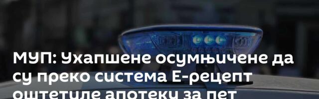 МУП: Ухапшене осумњичене да су преко система Е-рецепт оштетиле апотеку за пет милиона динара