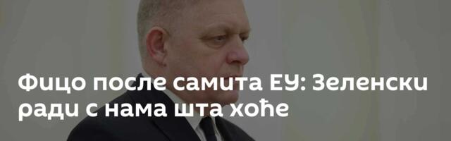Фицо после самита ЕУ: Зеленски ради с нама шта хоће