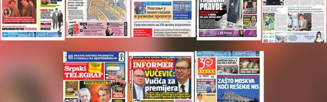 NASLOVNE STRANE SUTRAŠNJIH NOVINA: Prelistavanje štampe za subotu, 13. jun 2026. godine