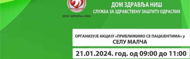 Dom zdravlja organizuje akciju “Približimo se pacijentima” u selu Malča