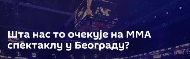 Шта нас то очекује на ММА спектаклу у Београду?