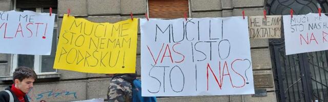 Protest studenata ispred zgrade Predsedništva Srbije