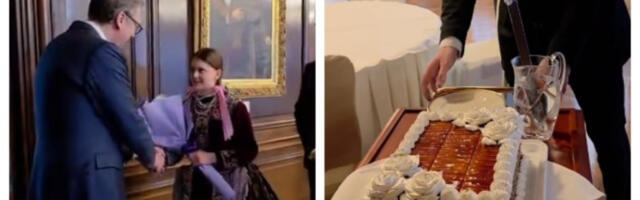 Vučić dobio ukusno rođendansko iznenađenje od slovenačkog ambasadora (VIDEO)
