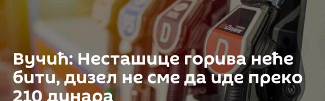 Вучић: Несташице горива неће бити, дизел не сме да иде преко 210 динара