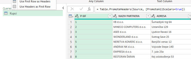 Power Query: uvod u transformaciju podataka