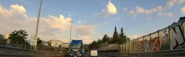 Snimak sa auto - puta ledi krv u žilama: Šleper jurio u kontrasmeru, policija ga zaustavila (VIDEO)
