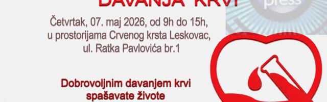 Akcija dobrovoljnog davalaštva krvi u četvrtak