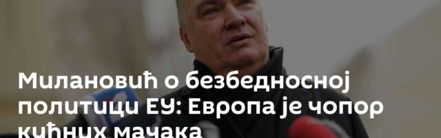 Милановић о безбедносној политици ЕУ: Европа је чопор кућних мачака