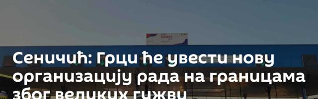 Сеничић: Грци ће увести нову организацију рада на границама због великих гужви