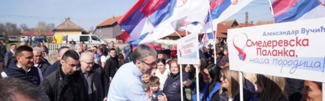 ŽIVELA PORODICA! Predsednik obišao Smederevsku Palanku i okolna mesta - SRDAČNO DOČEKAN U AZANJI, KUSADAKU I MRAMORCU!