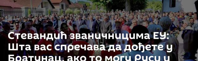 Стевандић званичницима ЕУ: Шта вас спречава да дођете у Братунац, ако то могу Руси и Американци