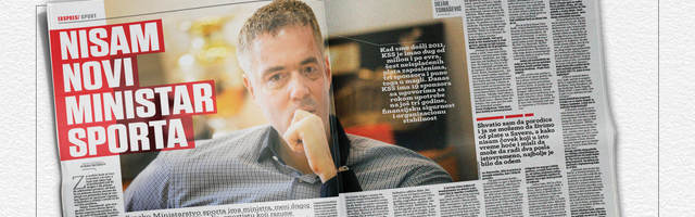 INTERVJU DEJAN TOMAŠEVIĆ: Nisam novi ministar sporta