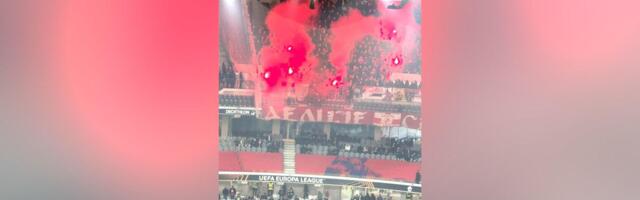 Pristalice Zvezde zapalile baklje i napravile spektakl na stadionu u Lilu