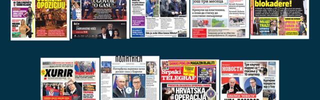 NASLOVNE STRANE SUTRAŠNJIH NOVINA: Prelistavanje štampe za UTORAK, 31. mart 2026. godine