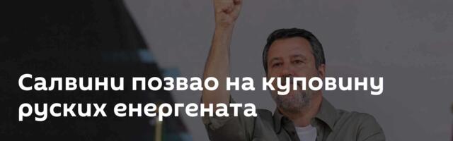 Салвини позвао на куповину руских енергената