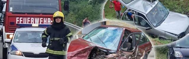 Tri osobe povređene: Saobraćajna nezgoda u Svilajncu - jedan automobil završio u kanalu (FOTO)