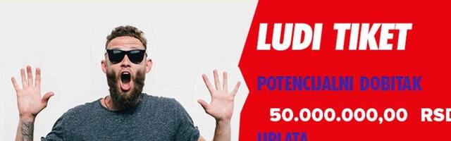 LUDI TIKET (-), petak, 50.000.000 dinara: Čekičari su pojeli tolike nule
