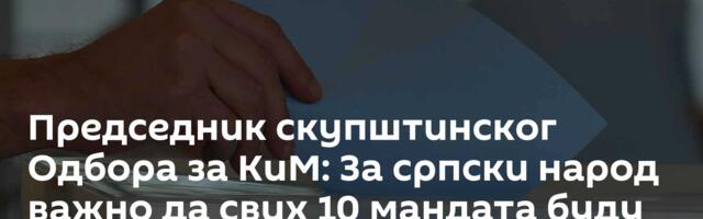 Председник скупштинског Одбора за КиМ: За српски народ важно да свих 10 мандата буду из Српске листе