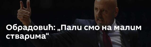 Обрадовић: „Пали смо на малим стварима“