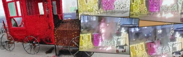 Haos ispred Gradske kuće u Novom Sadu! Muškarac zapalio novogodišnju dekoraciju, sve zabeležila kamera (FOTO/VIDEO)