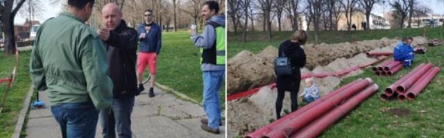 Građani zaustavili radove za splavove na Savskom keju