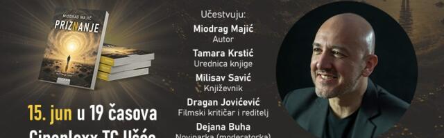 Promocija romana „Priznanje“ Miodraga Majića u ponedeljak, 15. juna