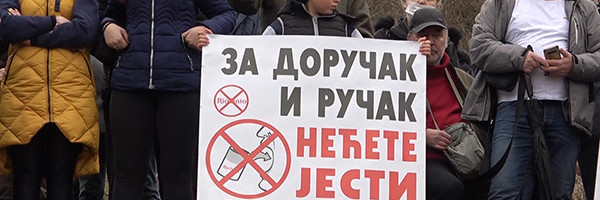 Protest u Dobrinji zbog litijuma (VIDEO)