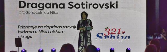 Gradonačelnica Dragana Sotirovski dobitnik priznanja za razvoj turizma u Nišu i niškom okrugu