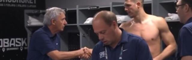 Pešić posle Češke u svlačionici posebno čestitao jednom košarkašu (VIDEO)