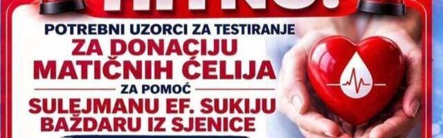 Hitna akcija u Novom Pazaru i Sjenici: Traže se donori za Sulejmana ef. Baždara