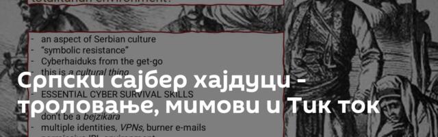 Српски сајбер хајдуци - троловање, мимови и Тик ток