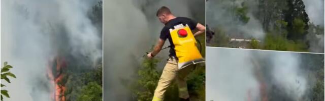 BESNI OGROMAN ŠUMSKI POŽAR NA JABLANICI: Jezive scene - Celu dolinu "potopio" dim, helikopteri u vazduhu (VIDEO)