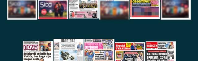 NASLOVNE STRANE SUTRAŠNJIH NOVINA: Prelistavanje štampe za nedelju, 7. decembar 2025. godine